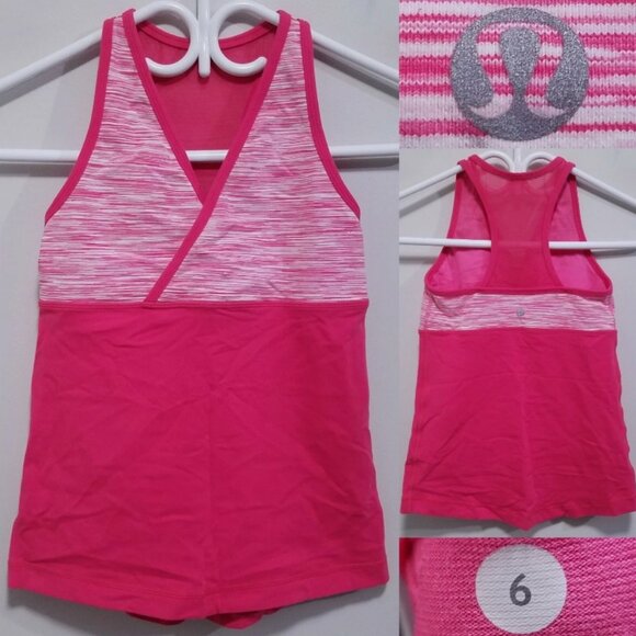 Lululemon Deep-V Tank 6 Small Persimmon Space Dye Woman's Top Wet Dry Warm Yoga - Picture 1 of 6